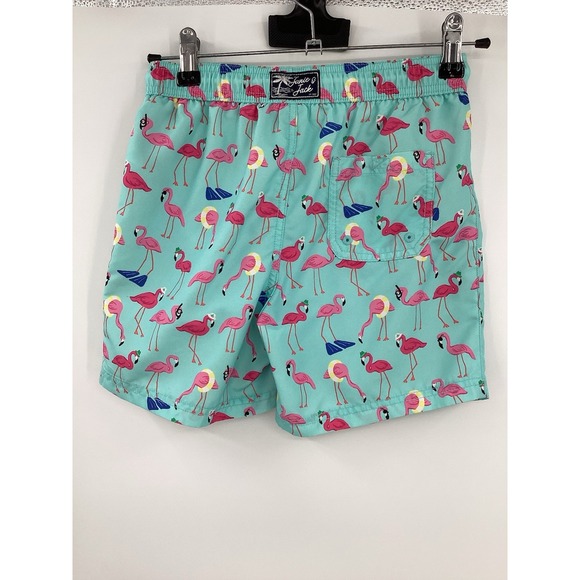 EUC‎ Boys Janie & Jack Flamingo Swim Trunks - Size 8 - Picture 3 of 5